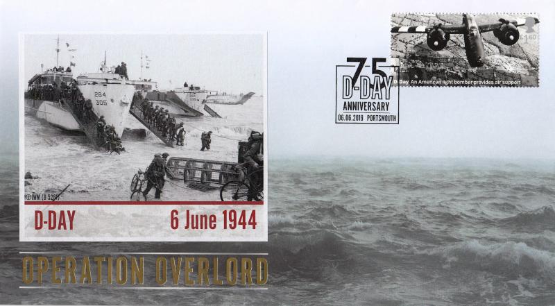 2019 (06) D-Day Landing (Stamps) - Internet 'Portsmouth' Official (s) - (Alternative Cover)