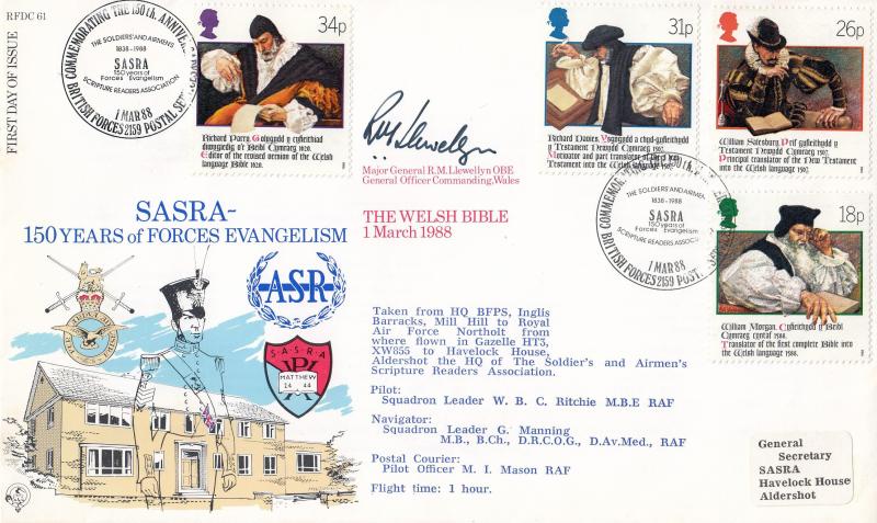 1988 (03) Welsh Bible - Forces RFDC 61 'Soldiers and Airmen's Scripture Readers Association' Official