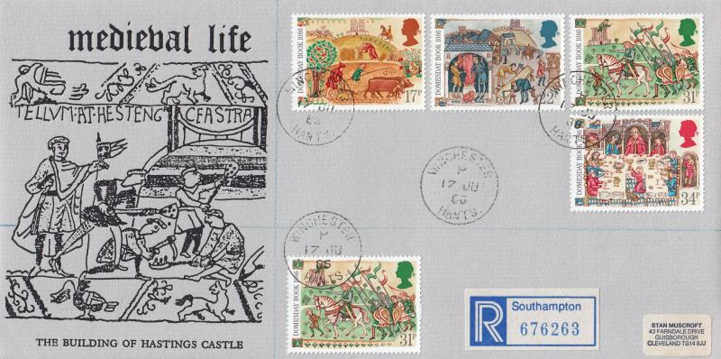 1986 (06) Medieval - Muscroft 'Building of Hastings Castle' Cover - Winchester CDS