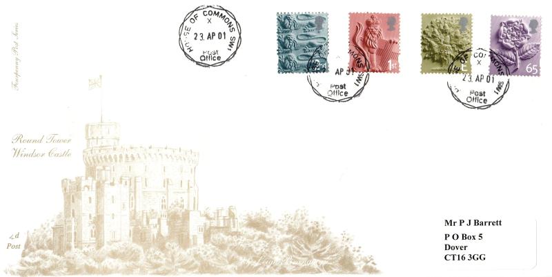 2001 (04) English Regional Pictorial Definitives - 4d Post - House of Commons OPERATIONAL CDS