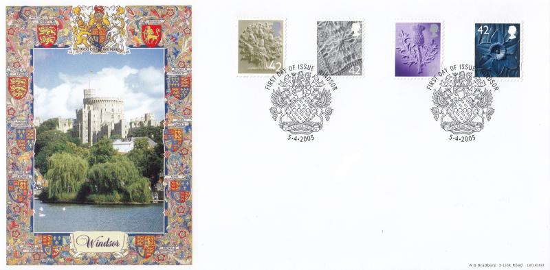2005 (04) Regional 42p Definitives - Bradbury (Windsor Castle Image) Cover - Windsor (Coat of Arms) H/S