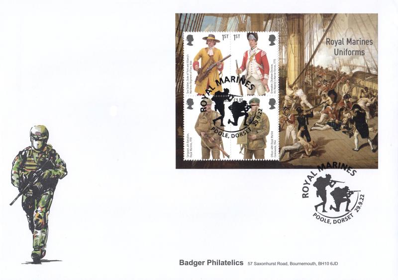 2022 (09) Royal Marines (M/S) - Badger Philatelics 'Special'