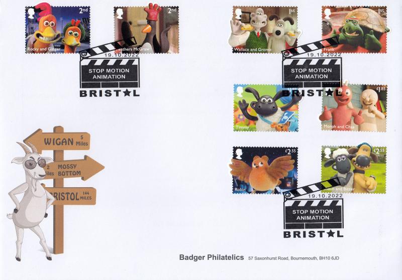 2022 (10) Aardman Classics (Stamps) - Badger Philatelics Official