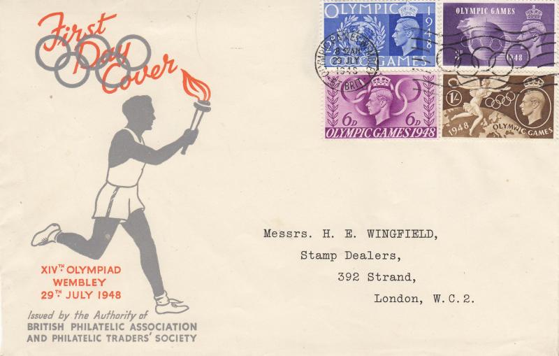 1948 (07) Olympics - BPA/PTS Cover - Olympic Games, Wembley Slogan