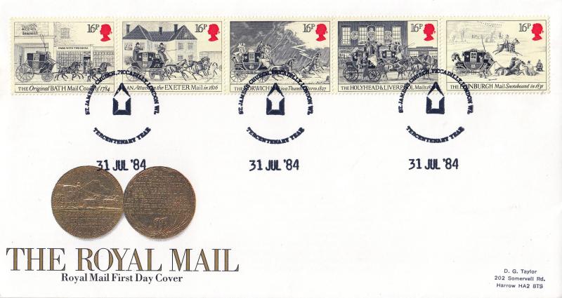 1984 (07) Royal Mail - RM - St James's Church, Piccadilly Tercentenary Year H/S