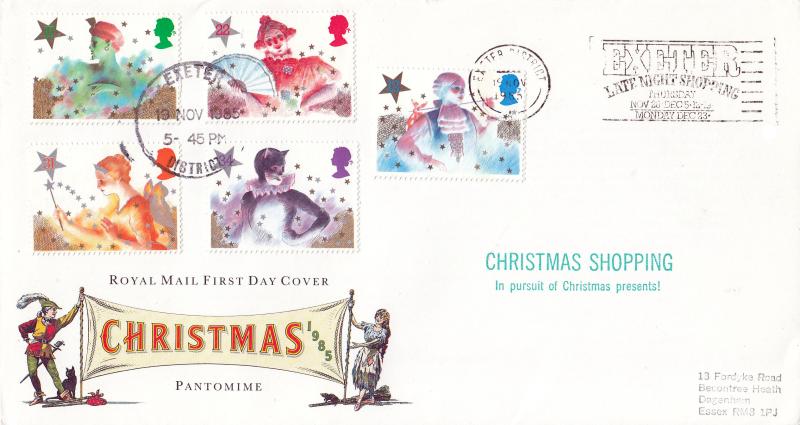 1985 (11) Christmas - RM - Exeter Late Night Shopping Slogan