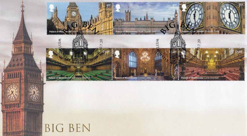 2020 (07) Palace of Westminster (Stamps) - Internet 'Big Ben' Official