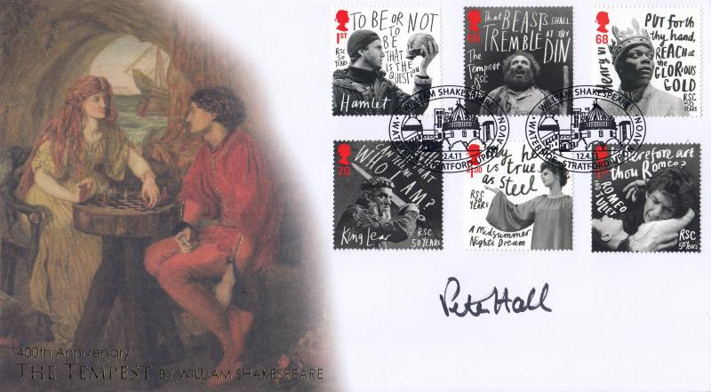 2011 (04) Royal Shakespeare Company (Stamps) - Internet 'William Shakespeare' Special - Signed by Sir Peter Hall