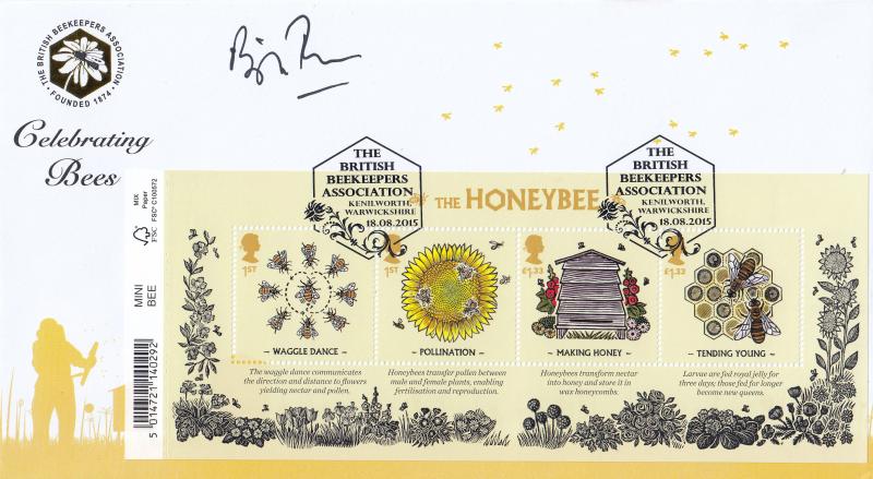 2015 (08) Bees (M/S) - Internet 'British Beekeepers Association' Official - Signed by Bill Turnbull