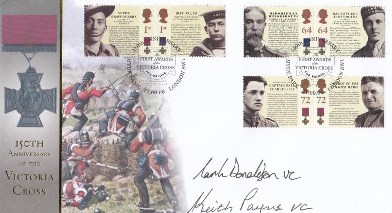 2006 (09) Victoria Cross (Stamps) - Internet Hyde Park (VC Award) Official - Double Signed by Keith Payne VC & Mark Donaldson VC