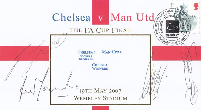 2007 (05) FA Cup Final (Chelsea v Man Utd) - Internet Official - Signed Jose Mourinho, John Terry, Frank Lampard & Ashley Cole