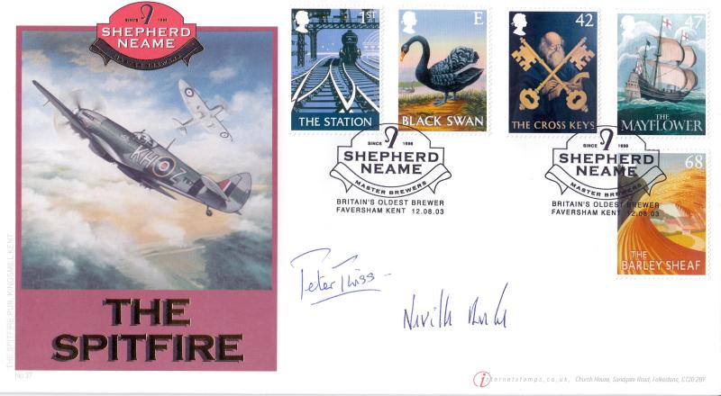 2003 (08) Pub Signs - Internet 'Shepherd Neame' Official - Double Signed by Sqd Ldr Neville Duke DFC** & Peter Twiss DCS*