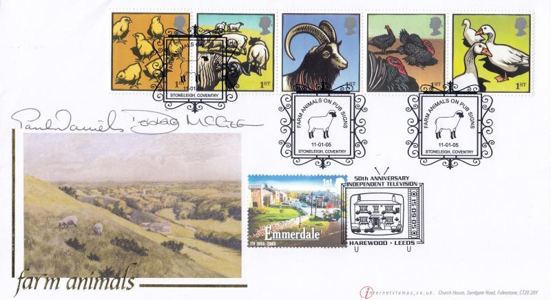 2005 (01) Farm Animals - Internet Stamps 'Stoneleigh' Special - Double Signed by Paul Daniels & Debbie McGee