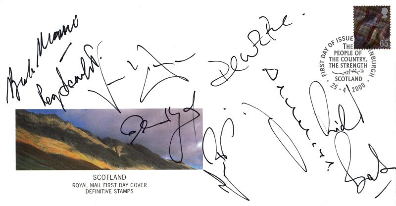2000 (04) Scottish Regional 65p - RM - Edinburgh H/S - Multi Signed by Seven Cricketers & Richard Branson