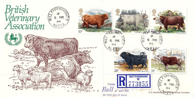 1984 (03) Cattle - Bradbury 'British Veterinary Association' Cover - Bull Farm CDS