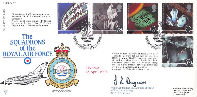 1996 (04) Classic Films - RAF FDC 37 '617 Dambusters Squadron' Official
