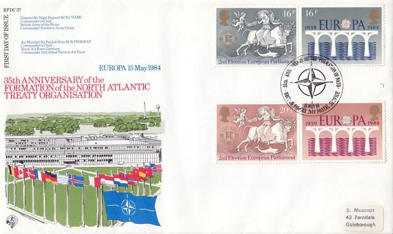 1984 (05) Europa - Forces RFDC 27 Official (With NO Cachet's or Signatures)