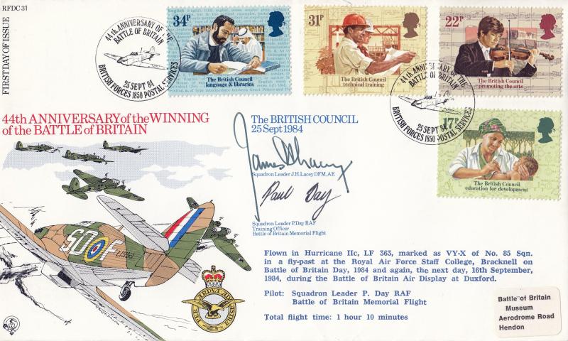 1984 (09) British Council - Forces RFDC 31 Official - Signed by Sqd Ldr Lacey