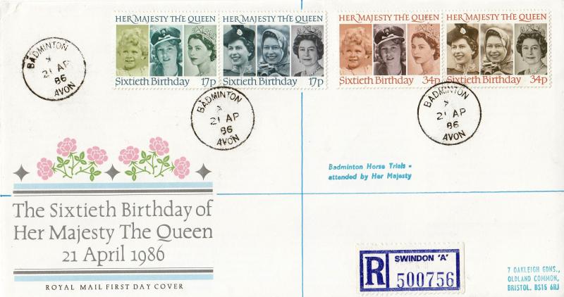 1986 (04) Queen's 60th Birthday - RM - Badminton CDS