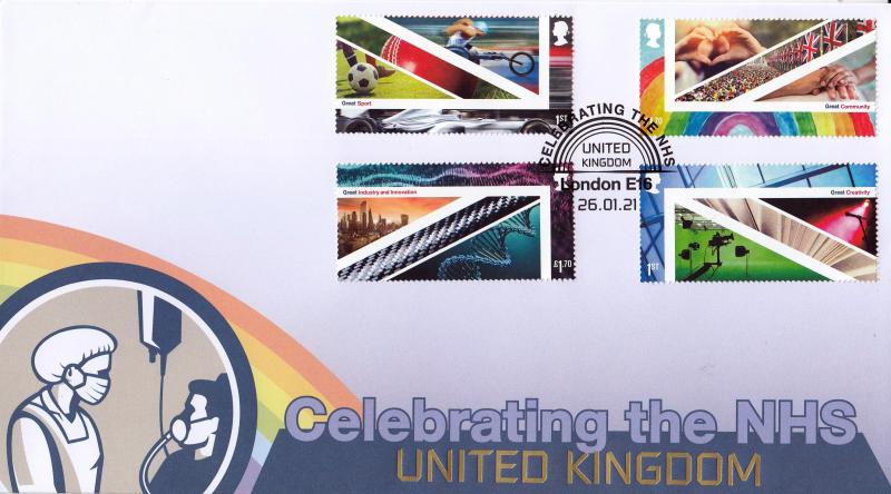 2021 (01) UK Celebration M/S - Internet 'Celebrating The NHS' Official (Stamps Removed)