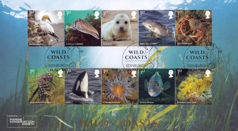 2021 (07) Wild Coasts (Stamps) - Internet 'Edinburgh (Seahorse)' Official