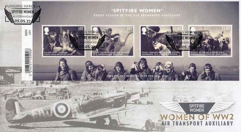 2022 (05) Unsung Heroes of WWII (M/S) - Internet 'Spitfire Women, Maidenhead' Official (With Barcode)