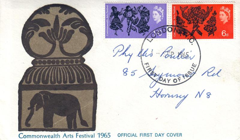 1965 (09) Arts - Ord - 'Indian Jar' Cover - London WC FDI