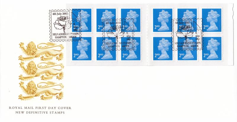 2002 (07) 12 x 2nd NVI Booklet - RM - Self Adhesive Stamps, Hampton H/S