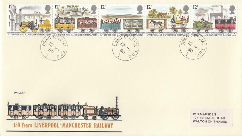 1980 (03) Liverpool & Manchester Railway - Philart (PAIR) - Down Special TPO 1 & Up Special TPO CDS's