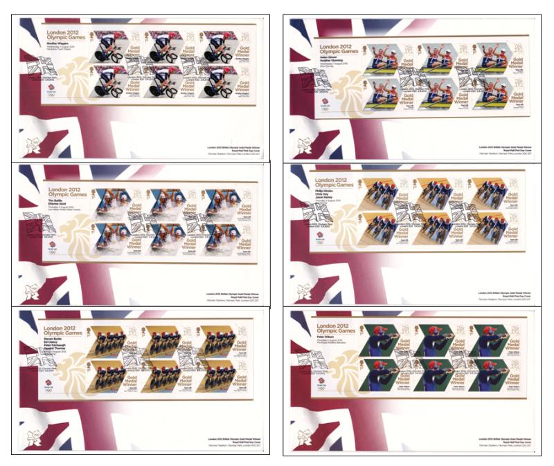 2012 (08) Olympic Gold Medal Winners - RM - COMPLETE SET of 29 Covers