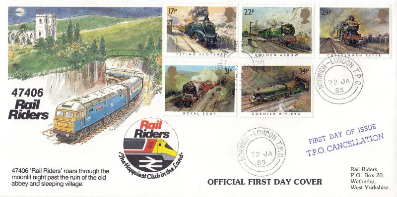1985 (01) Famous Trains - DGT 'Rail Riders' Official - Norwich-London TPO