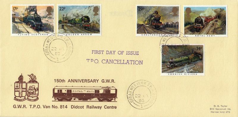 1985 (01) Famous Trains - GWR 814 TPO Official - Great Western TPO Down 1 CDS