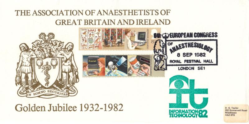 1982 (09) Info Technology - Association of Anaesthetists of GB & Ireland Official (With GREEN Cachet)