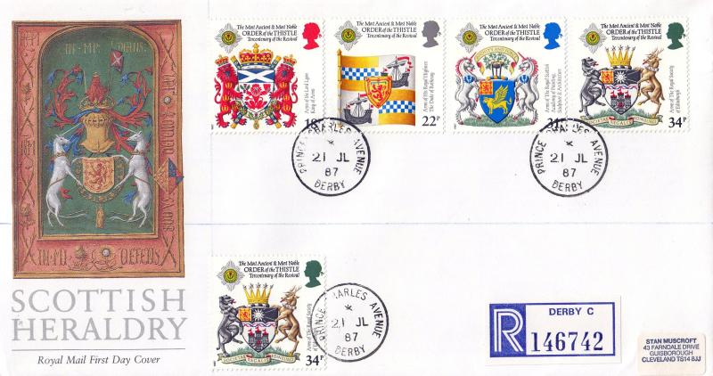 1987 (07) Scottish Heraldry - RM - Prince Charles Avenue CDS