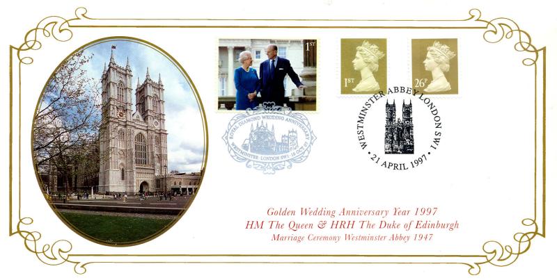1997 (04) Golden Wedding Definitives - Scott 'Westminster Abbey' Official - Doubled 2007 Diamond Wedding