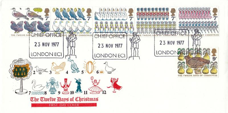 1977 (11) Christmas - '12 days of Christmas' Cover - Chief Office, London EC1 H/S