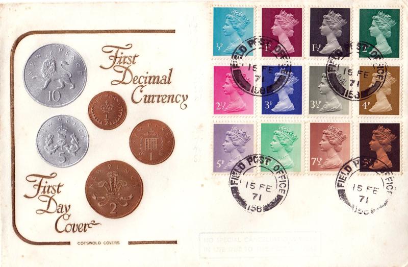 1971 (02) Decimal Definitives - Cotswold - Field Post Office 158 CDS