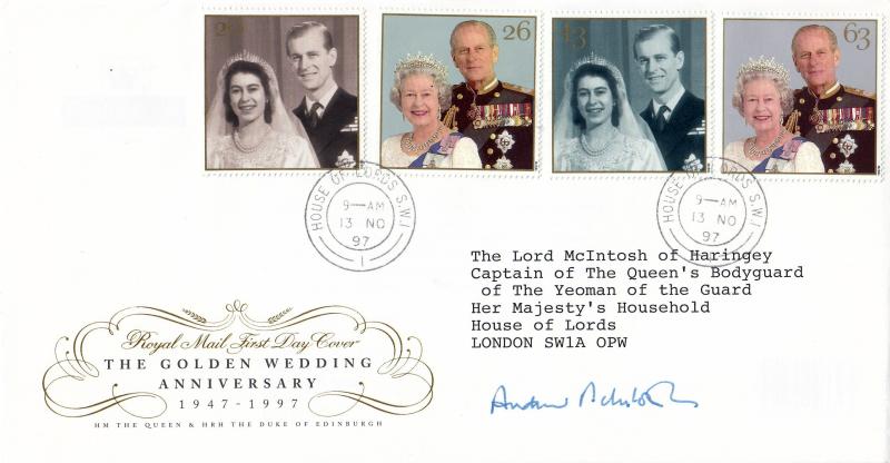 1997 (11) Golden Wedding - RM - House of Commons CDS - Signed by Lord McIntosh of Haringay