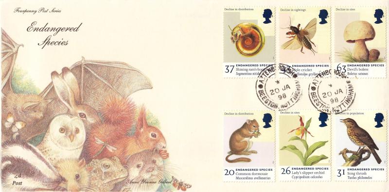 1998 (01) Endangered Species - 4d Post - Attenborough CDS