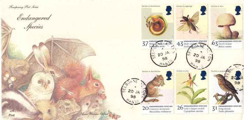 1998 (01) Endangered Species - 4d Post - Selborne CDS