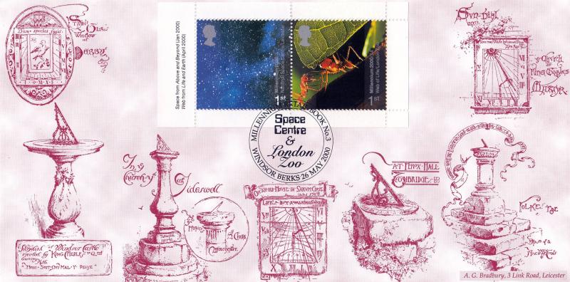 2000 (05) Millennium Retail Booklet - Bradbury 'Space Centre & London Zoo' Official