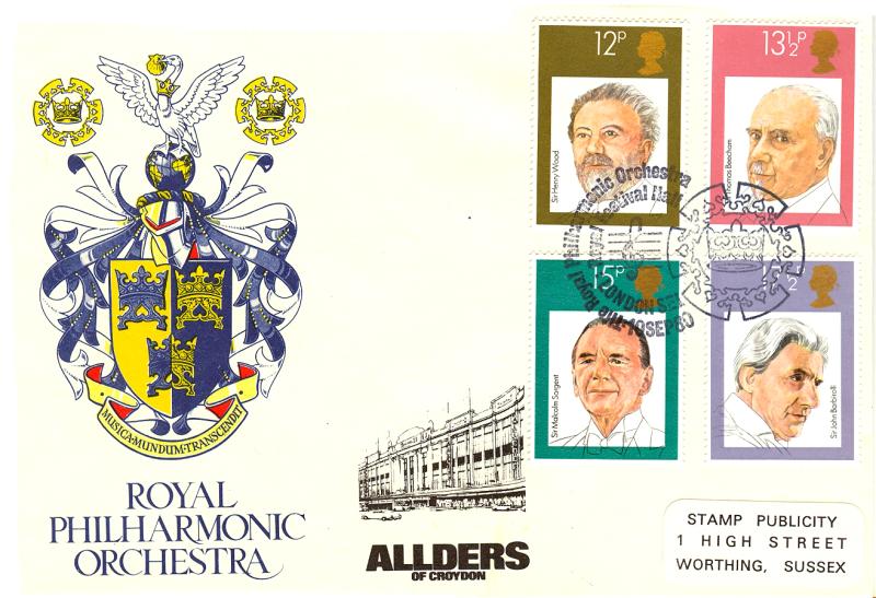 1980 (09) Composers - Stamp Publicity (SP) Royal Philharmonic Orchestra (RPO) Official (Allders of Croydon Overprint)