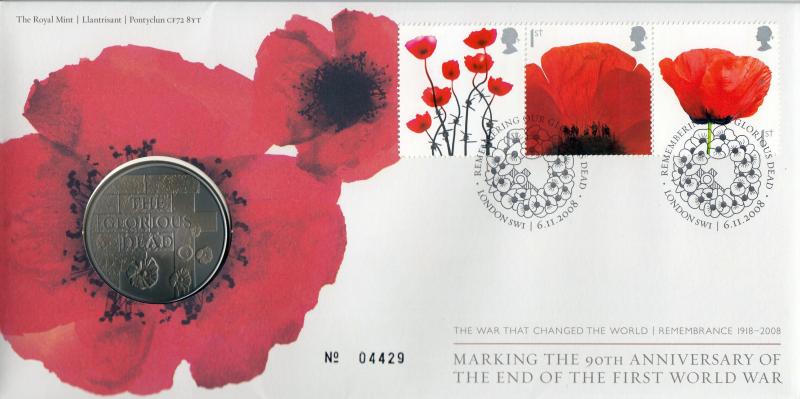 2008 (11) Lest We Forget (Se-Tenant Poppies) - Royal Mint 'Official