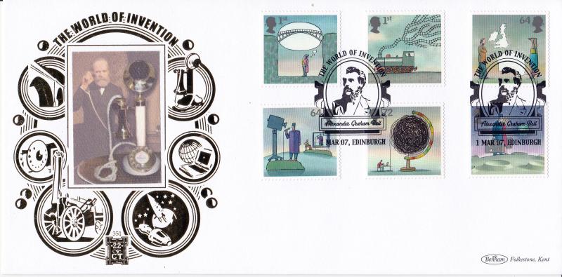 2007 (03) World of Invention (Stamps) - Benham Gold (500) Official