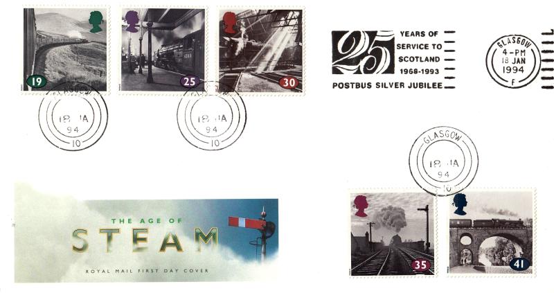1994 (01) The Age of Steam - RM - 25 Years of Service To Scotland, Postbus Silver Jubilee Slogan