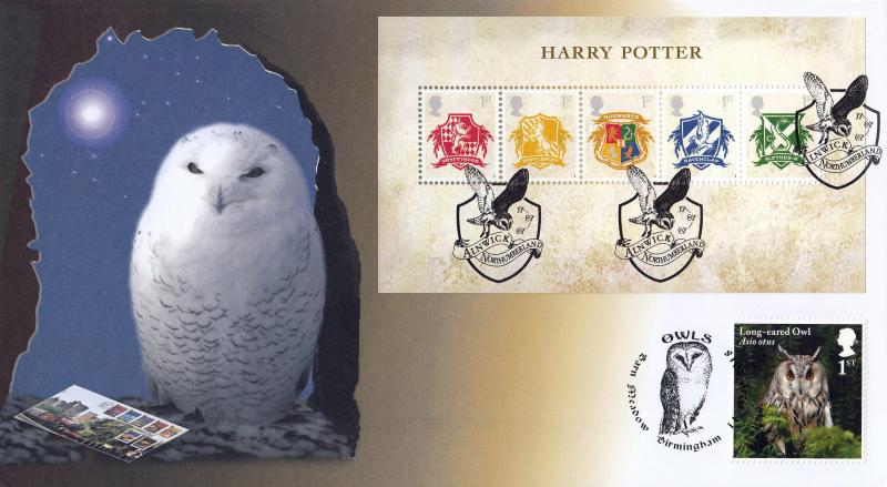2007 (07) Harry Potter (M/S) - Internet 'Alnwick' Official - Doubled 2018 'Owl' Stamp