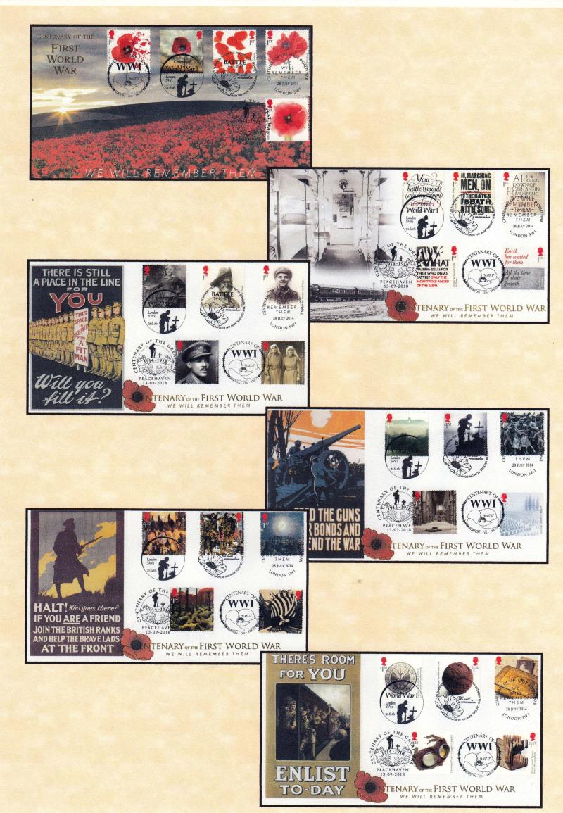 2018 (09) World War One - Internet 1914-1918 Centenary Postmark Set