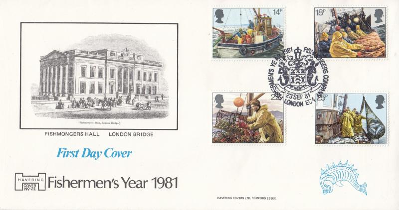 1981 (09) Fishing - Havering 'Fishmonger Hall' Cover - Fishmongers Company H/S