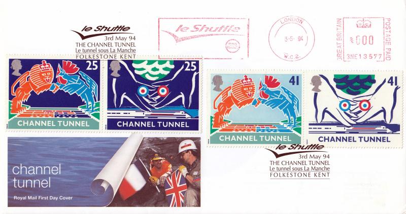 1994 (05) Channel Tunnel - RM - Le Shuttle, Folkestone H/S + Le Shuttle, Euro Tunnel Meter Mark
