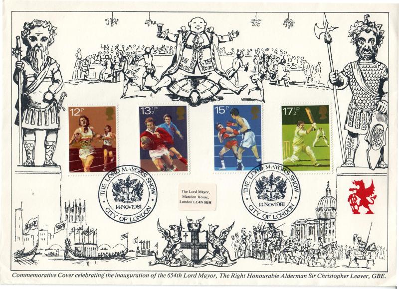 1981 (11) Inauguration of the 654th Lord Mayor Commemorative Cover - City of London H/S + Signed by Sir Christopher Leaver